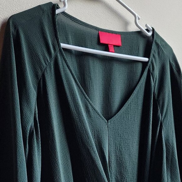 Jennifer Lopez Forest Green V-Neck Blouse Size XXL - Picture 3 of 16